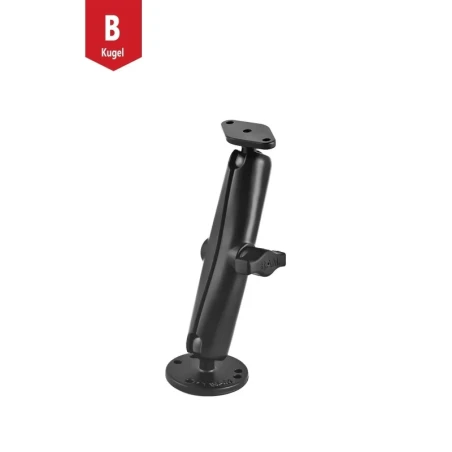 Set -  (1 Zoll), runde Basisplatte (AMPS), langer Verbindungsarm (ca. 150 mm), Diamond Basisplatte (Trapez)