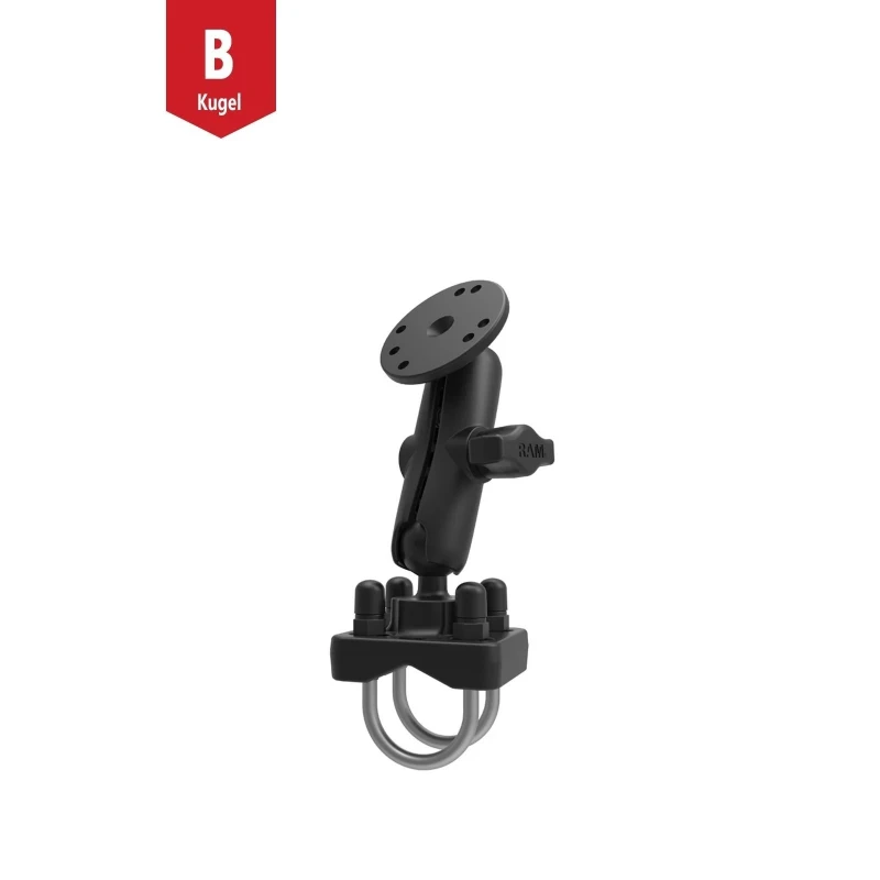 Set - (1 inch), double screw clamp, centre connecting arm, round base plate (AMPS)