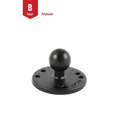 Set -  (1 Zoll), Doppel-Schraub-Klemme, mittlerer Verbindungsarm, runde Basisplatte (AMPS)