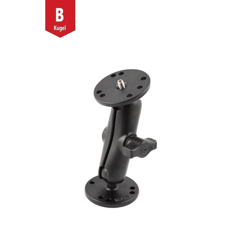 Set -  (1 Zoll), runde Basisplatte (AMPS), mittlerer Verbindungsarm, Basisplatte mit 1/4"-20 Gewinde