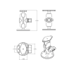 Set - (1 inch), round base plate (AMPS), short connecting arm, diamond base plate (trapezoid)