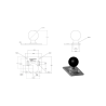 VESA plate (3.625 x 3.625 inch) - 75 x 75 mm hole pattern, (2.25 inch)