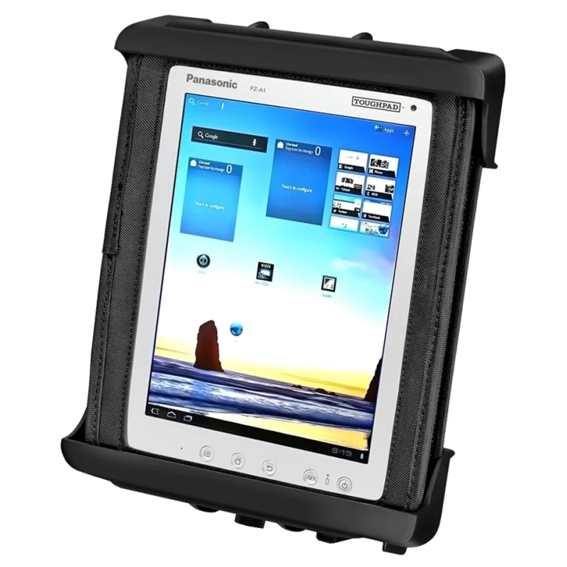 Tab-Lock (lockable) Universal cradle for Panasonic Toughpad FZ-A1 (in protective case) and tablets up to 12 inches