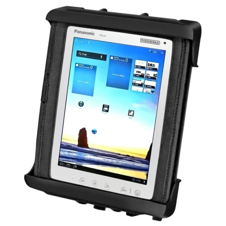 Tab-Lock (lockable) Universal cradle for Panasonic Toughpad FZ-A1 (in protective case) and tablets up to 12 inches