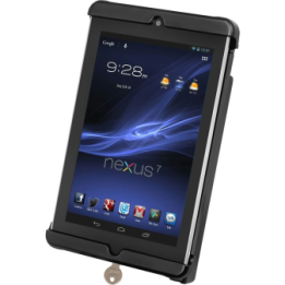 Tab-Lock (abschließbar) Universal Halteschale für 7-8 Zoll Tablets (mit/ohne Schutzhüllen) - AMPS-Aufnahme, Schrauben-Set