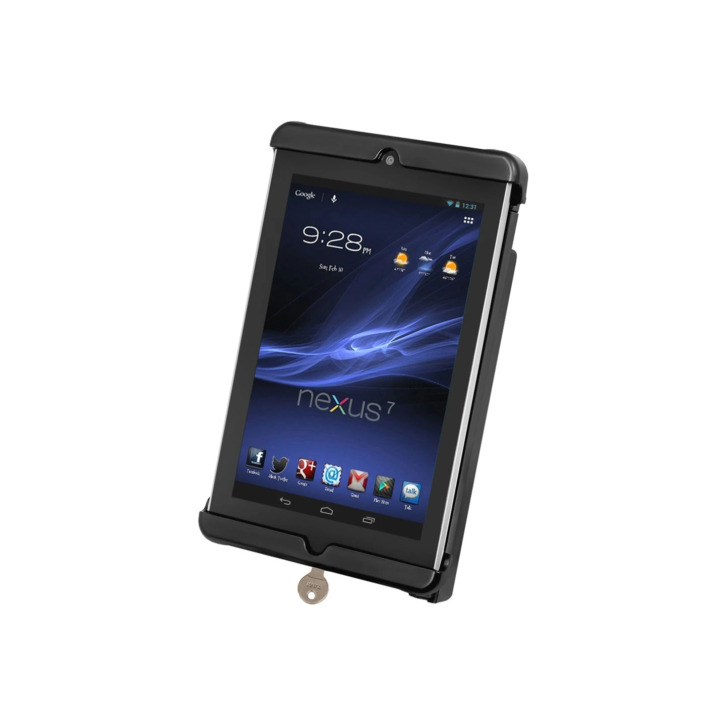 Tab-Lock (abschließbar) Universal Halteschale für 7-8 Zoll Tablets (mit/ohne Schutzhüllen) - AMPS-Aufnahme, Schrauben-Set