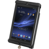 Tab-Lock (lockable) universal cradle for 7-8 inch tablets (with/without protective covers) - AMPS mount, screw set