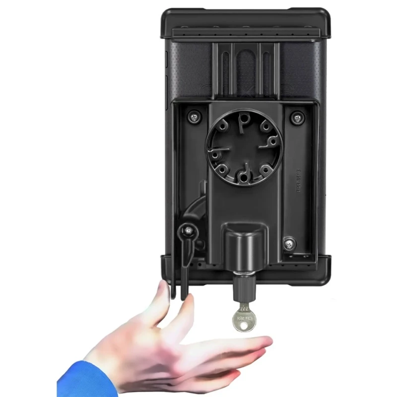 Tab-Lock (lockable) universal cradle for 7-8 inch tablets (with/without protective covers) - AMPS mount, screw set