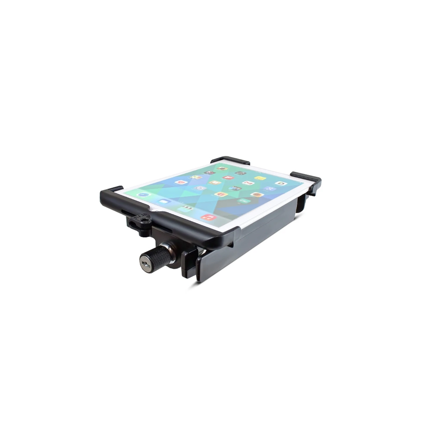 Tab-Lock (abschließbar) Universal Halteschale für Apple iPad mini 1-3 (ohne Schutzhüllen) - AMPS-Aufnahme, Schrauben-Set