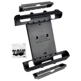 Tab-Tite Universal Halteschale mit verschiedenen Endkappen für Apple iPad 1-4/iPad mini 1-3 - AMPS-Aufnahme, Schrauben-Set