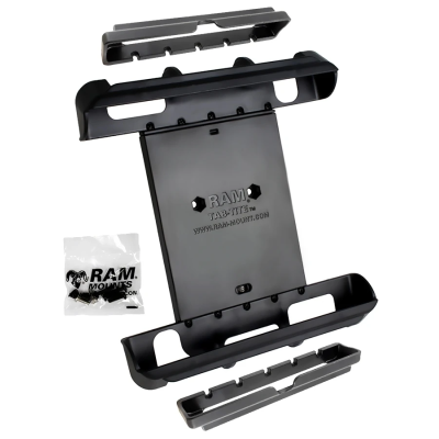 Tab-Tite Universal Halteschale mit verschiedenen Endkappen für Apple iPad 1-4/iPad mini 1-3 - AMPS-Aufnahme, Schrauben-Set