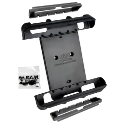 Tab-Tite Universal Halteschale mit verschiedenen Endkappen für Apple iPad 1-4/iPad mini 1-3 - AMPS-Aufnahme, Schrauben-Set