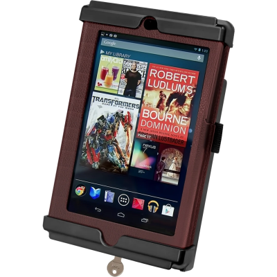 Tab-Lock (abschließbar) Universal Halteschale für Google Nexus 7 (mit Schutzhülle) und weitere Tablets bis zu 7 Zoll