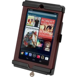 Tab-Lock (abschließbar) Universal Halteschale für Google Nexus 7 (mit Schutzhülle) und weitere Tablets bis zu 7 Zoll