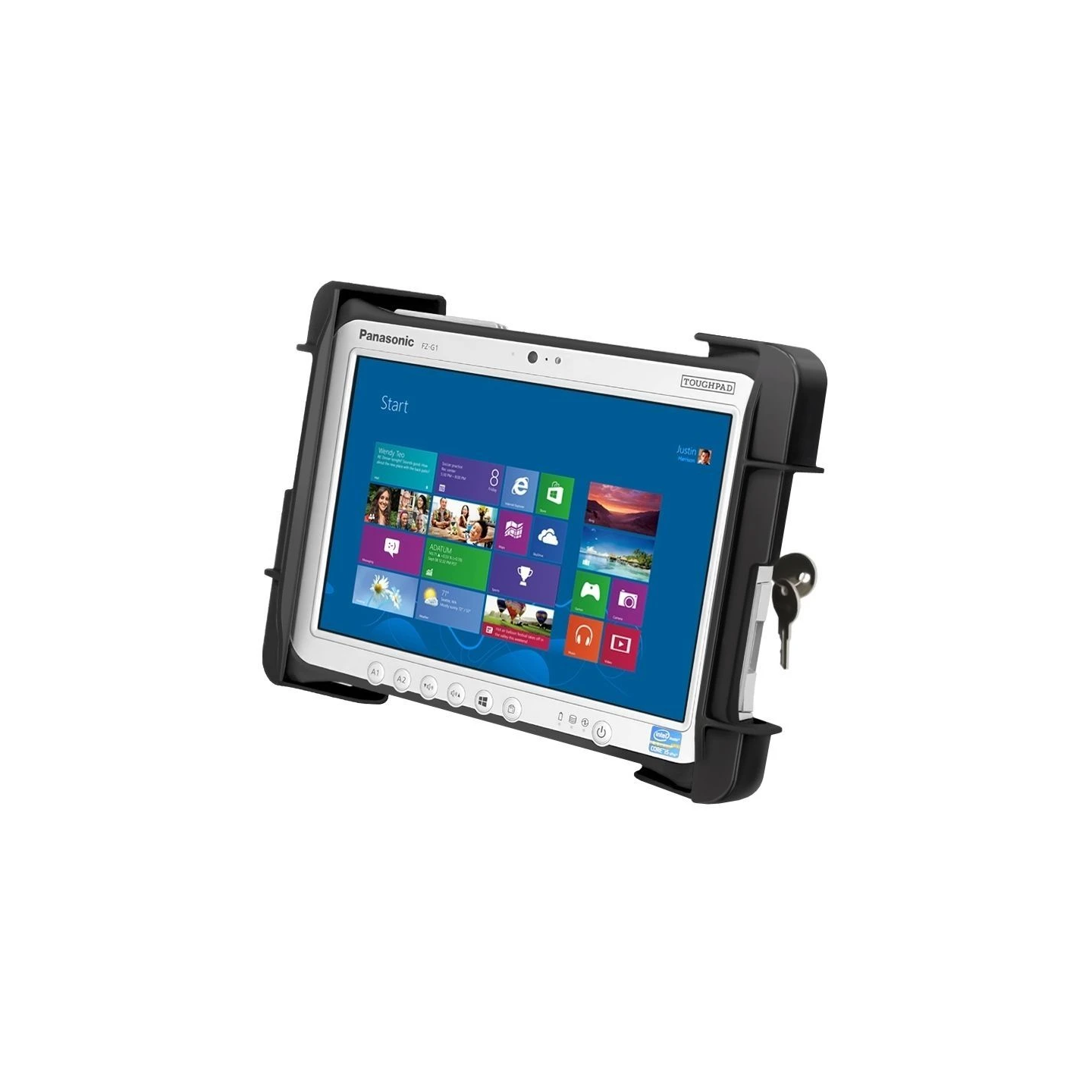 Tab-Lock (abschließbar) Universal Halteschale für Panasonic Toughpad FZ-G1 und weitere Tablets von 10-11 Zoll