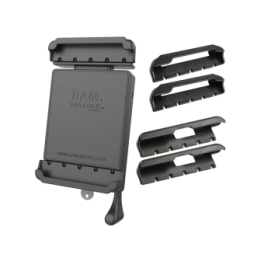 Tab-Lock (abschließbar) Universal Halteschale für 7-8 Zoll Tablets - (verschiedene Endkappen-3er-Set), AMPS-Aufnahme