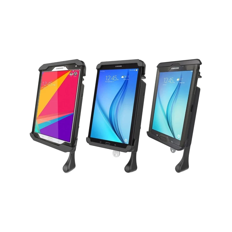 Tab-Lock (lockable) universal cradle for 7-8 inch tablets - (various end caps - set of 3), AMPS mount
