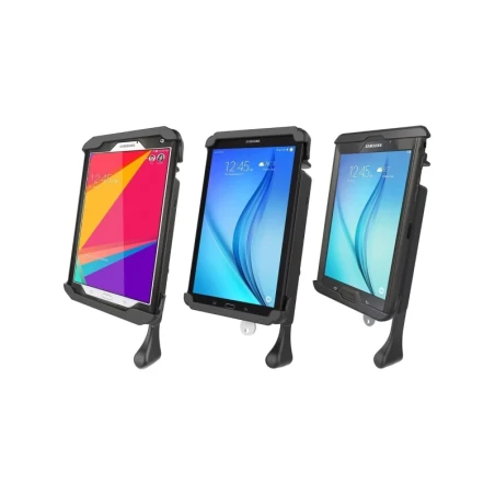 Tab-Lock (lockable) universal cradle for 7-8 inch tablets - (various end caps - set of 3), AMPS mount