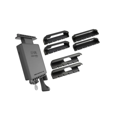 Tab-Lock (lockable) universal cradle for 7-8 inch tablets - (various end caps - set of 3), AMPS mount