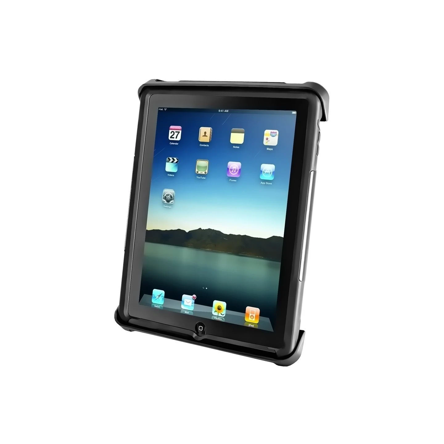 Tab-Lock (abschließbar) Universal Halteschale für bis zu 10 Zoll Tablets - AMPS-Aufnahme, Schrauben-Set