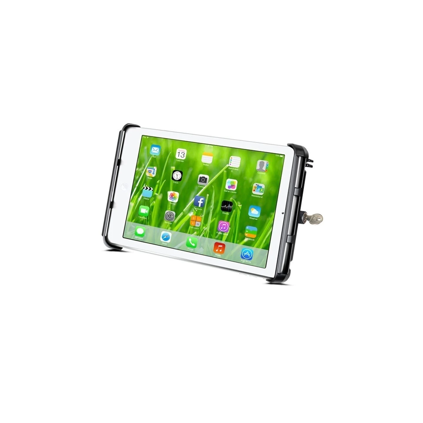 Tab-Lock (abschließbar) Universal Halteschale für bis zu 10 Zoll Tablets - AMPS-Aufnahme, Schrauben-Set