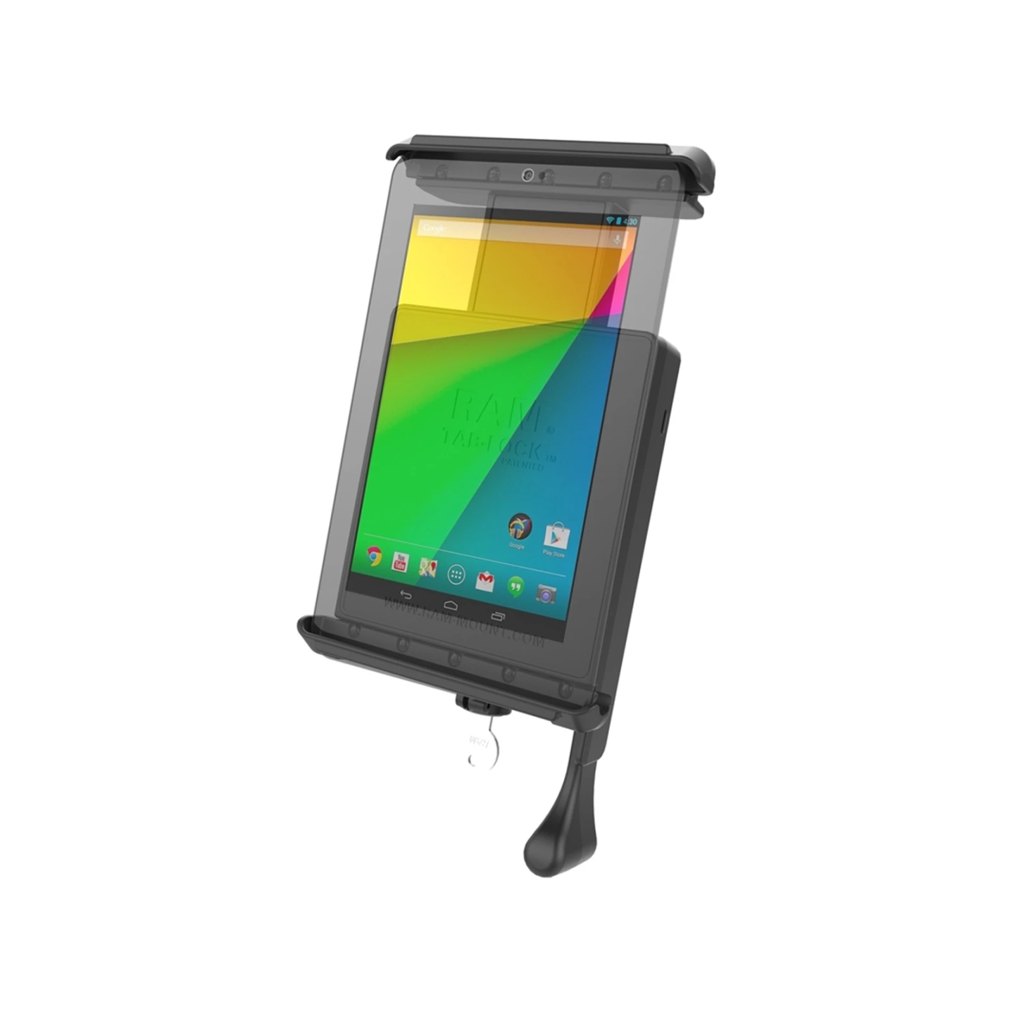 Tab-Lock (abschließbar) Universal Halteschale für bis zu 8 Zoll Tablets - AMPS-Aufnahme, Schrauben-Set