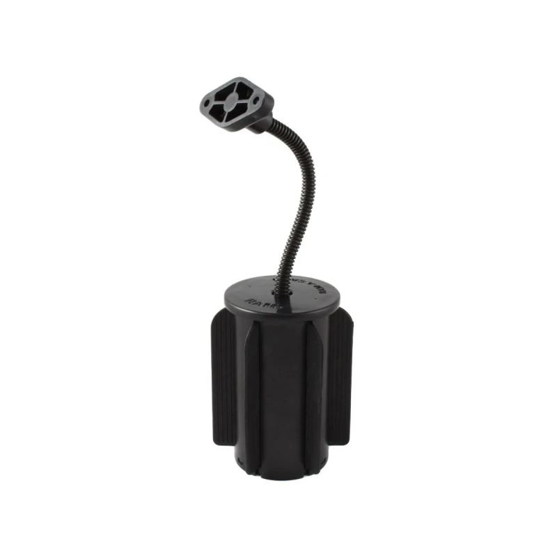 RAM-A-CAN II Verbundstoff-Halterung für Fahrzeug-Getränkehalter - Basis mit Gummilippen, flexibler Arm (ca. 150 mm)