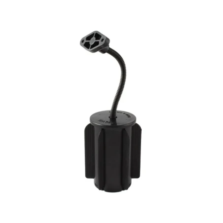 RAM-A-CAN II Verbundstoff-Halterung für Fahrzeug-Getränkehalter - Basis mit Gummilippen, flexibler Arm (ca. 150 mm)