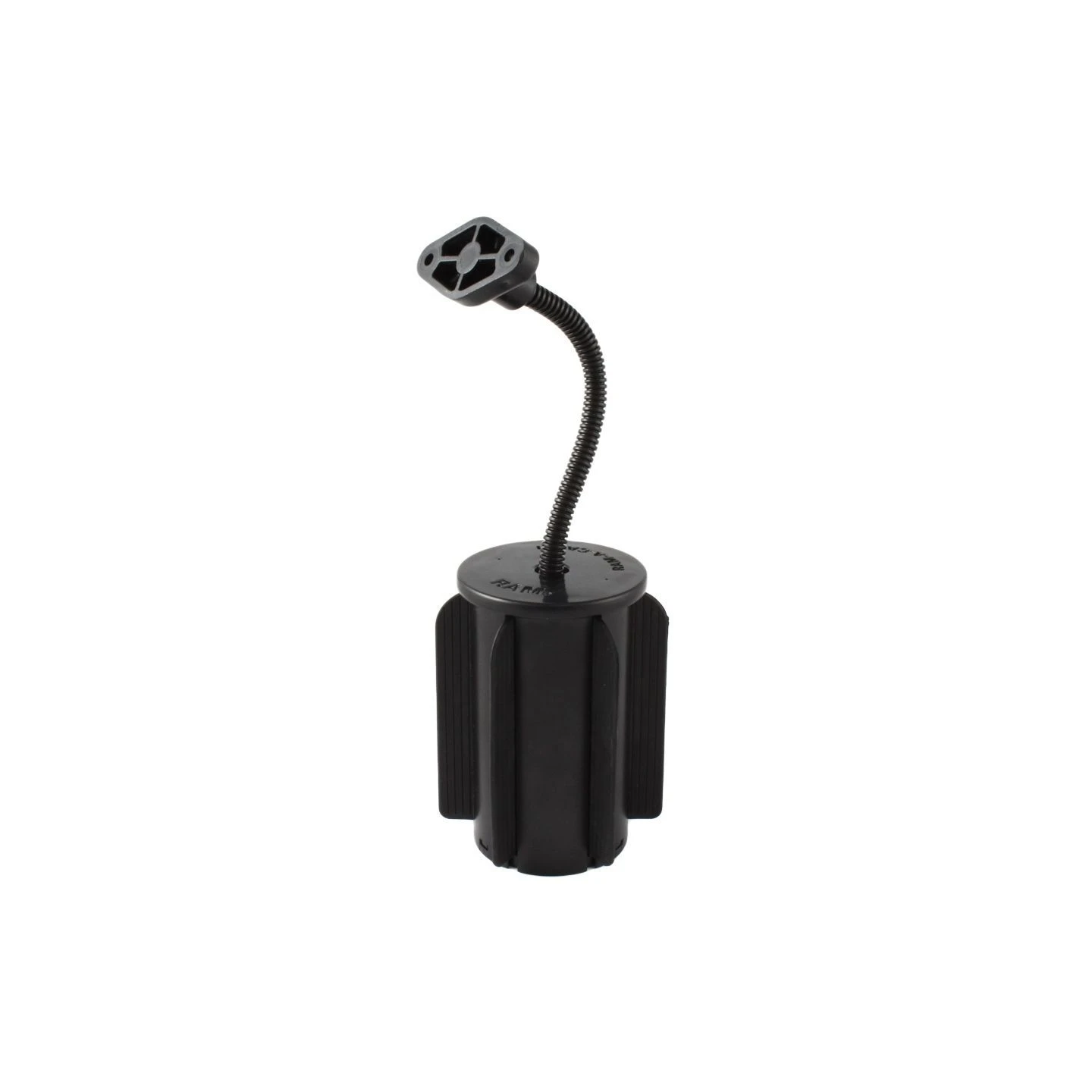 RAM-A-CAN II Verbundstoff-Halterung für Fahrzeug-Getränkehalter - Basis mit Gummilippen, flexibler Arm (ca. 150 mm)