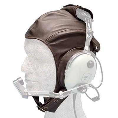 Lederhaube für Piloten / Kunstflug, braun