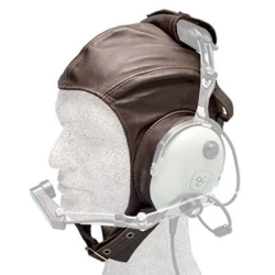 Lederhaube für Piloten / Kunstflug, braun