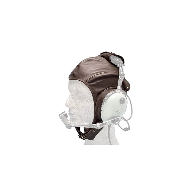 Lederhaube für Piloten / Kunstflug, braun