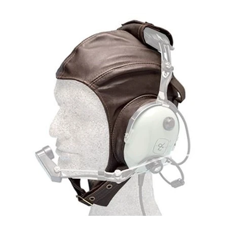 Leather Headset Flying Helmet, brown