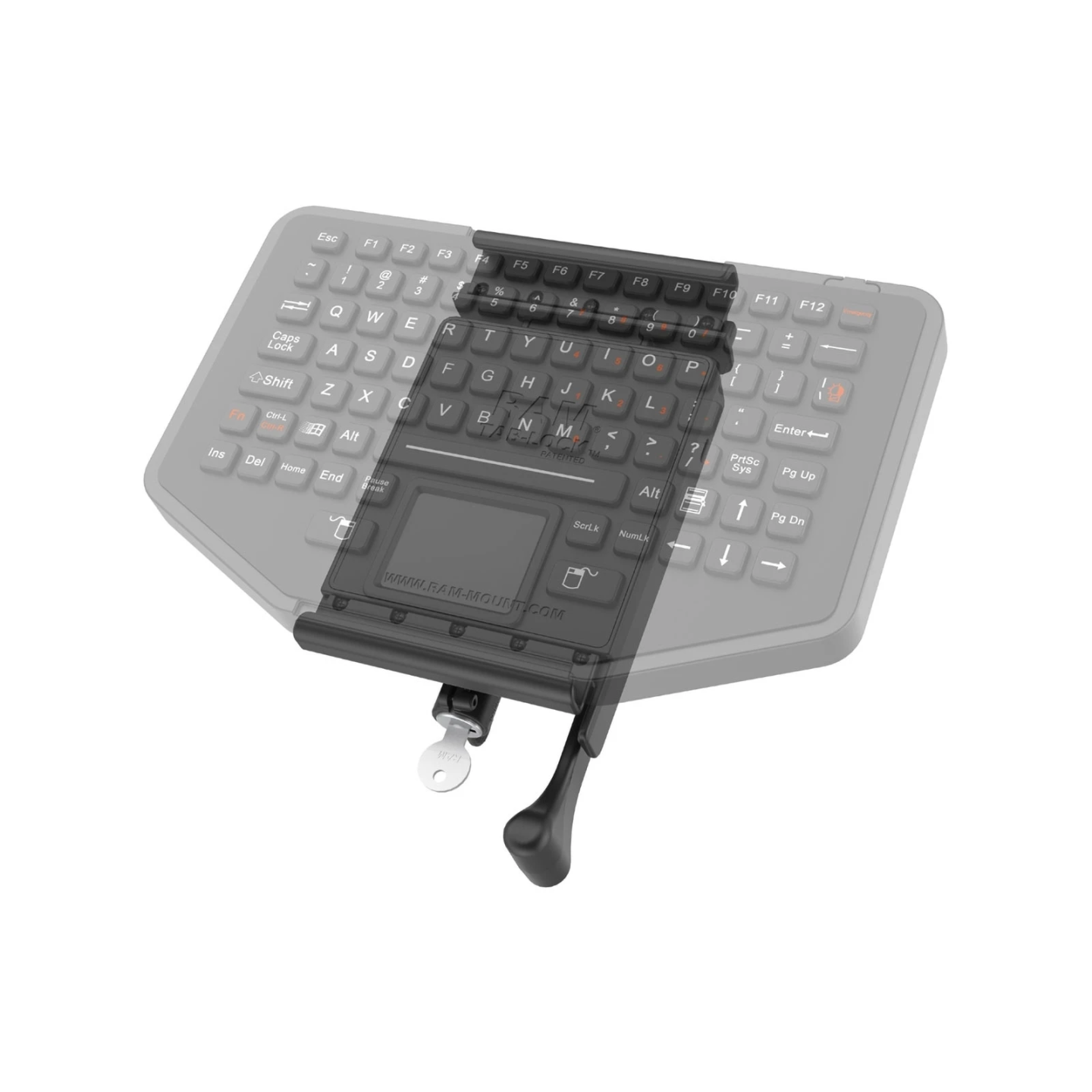 Tab-Lock (abschließbar) Universal Halteschale für GDS-Tastatur - AMPS-Aufnahme, Schrauben-Set