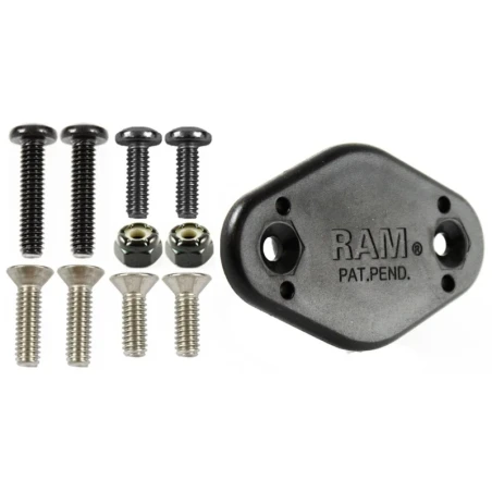 EZY-Mount Quick Release Adapter (männlich), Löcher vertieft - Diamond (Trapez), Verbundstoff, Schrauben-Set