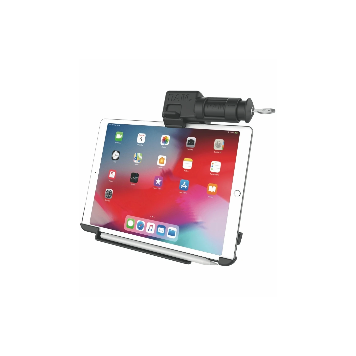 EZ-Roll'r Form-Fit cradle (key lock) for Apple iPad Pro 11" (1-4 Gen.), Air 4 & 5 - Without protective case