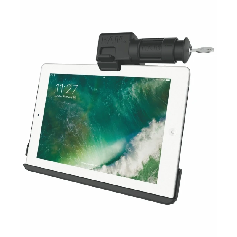 EZ-Roll'r Form-Fit Halteschale (Schlüsselverriegelung) für Apple iPad (5. & 6. Gen.), Air 1-2, Pro 9.7 - Ohne Schutzhülle