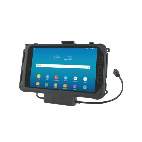 EZ-Roll'r Halteschale Samsung Tab Active 3 / Tab Active 2 - Fahrzeug-Ladegerät (Strom & Daten), Stromanbindung
