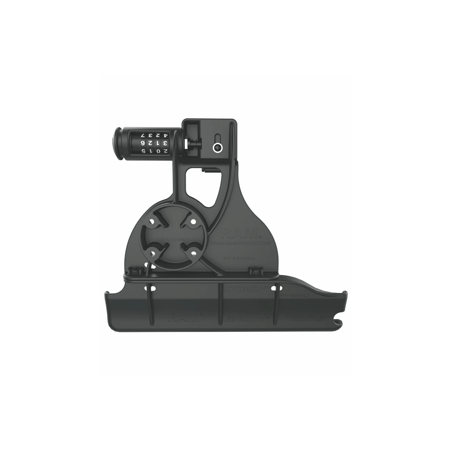EZ-Roll'r Form-Fit cradle (combination lock) for Apple iPad (5th & 6th gen.), Air 1-2, Pro 9.7 - Without protective case