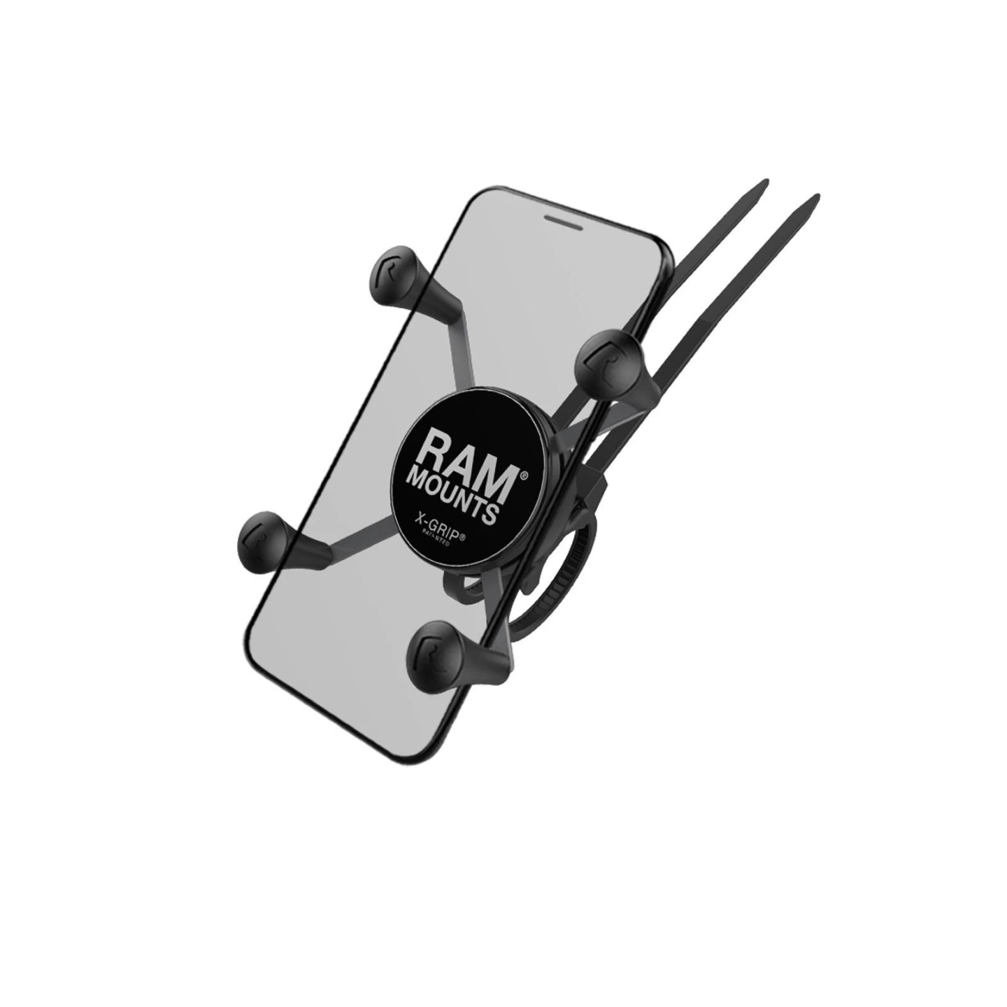 EZ-On handlebar mount with X-Grip clamp for smartphones up to 82.6 mm wide