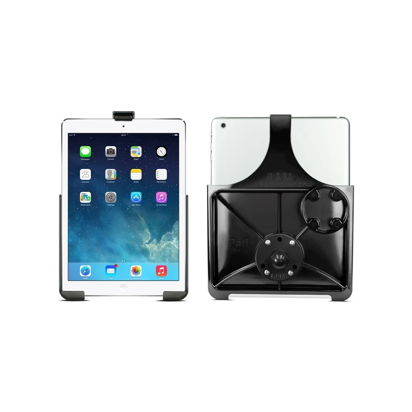 EZ-Roll'r Form-Fit cradle for Apple iPad (5th & 6th gen.), Air 1-2, Pro 9.7 - Without protective case - Incl. round base ball