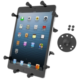 X-Grip cradle for tablets (10 inch) with round base plate (AMPS) - (1 inch), screw set
