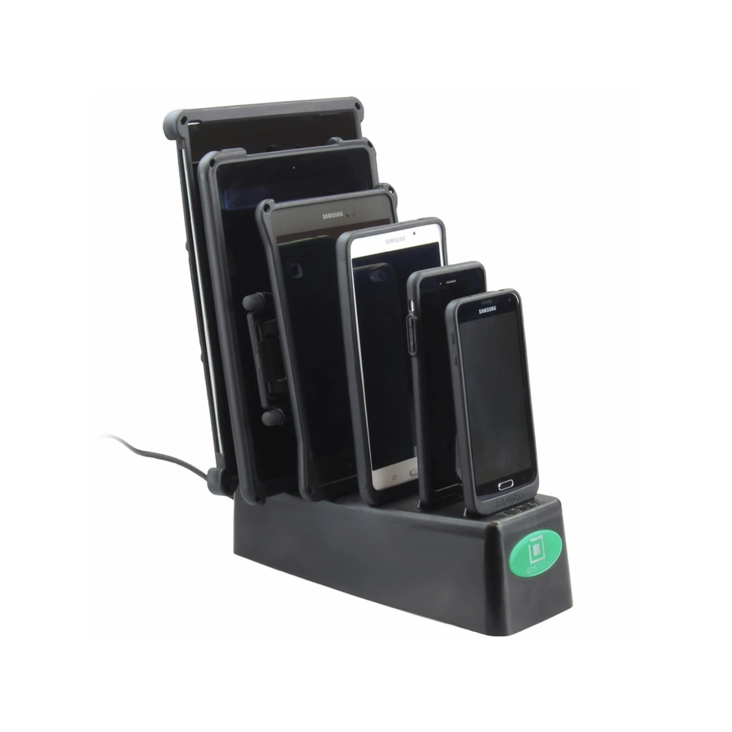 6-way GDS desktop charging station for tablets & smartphones - In IntelliSkin protective cover