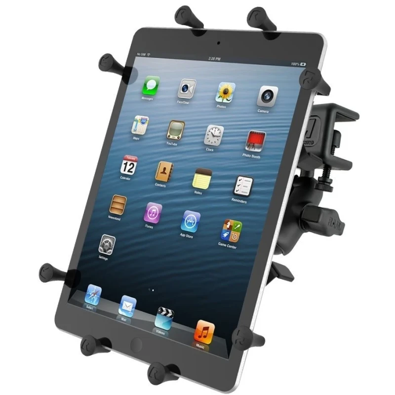 X-Grip aviation panel mount for tablets (10 inch) - (1 inch), panel clamp, short connecting arm