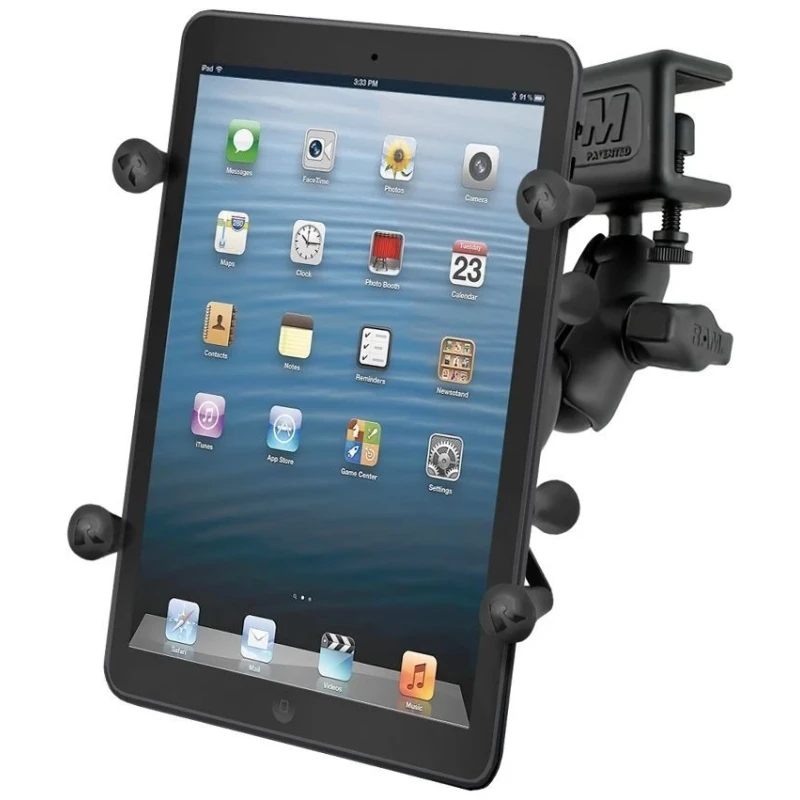 X-Grip aviation panel mount for tablets (7 inch) - (1 inch), panel clamp, short connecting arm