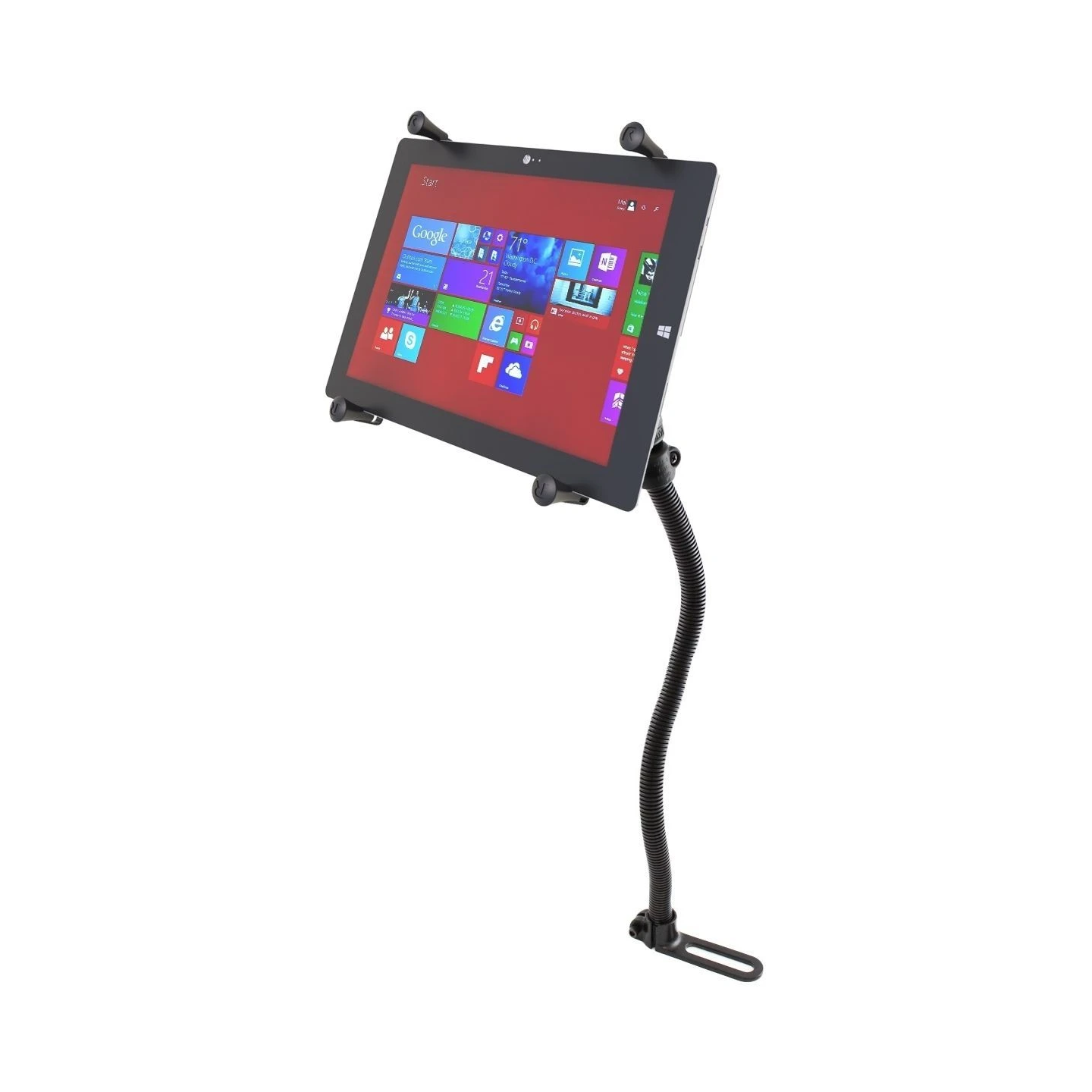 X-Grip gooseneck mount for tablets (12 inch) - (1 inch), pod base (for vehicle seat)