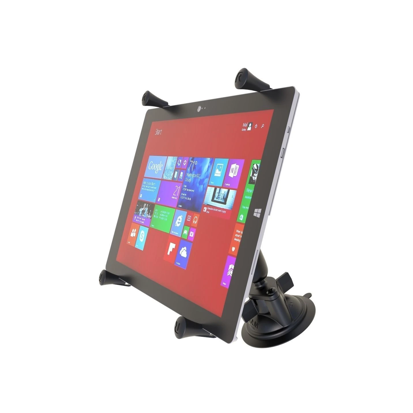 X-Grip suction cup mount for tablets (12 inch) - (1 inch), centre connecting arm