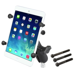 X-Grip motorbike mount for tablets (7 inch) - (1 inch), ball for handlebar head with M8 screws, central connecting arm