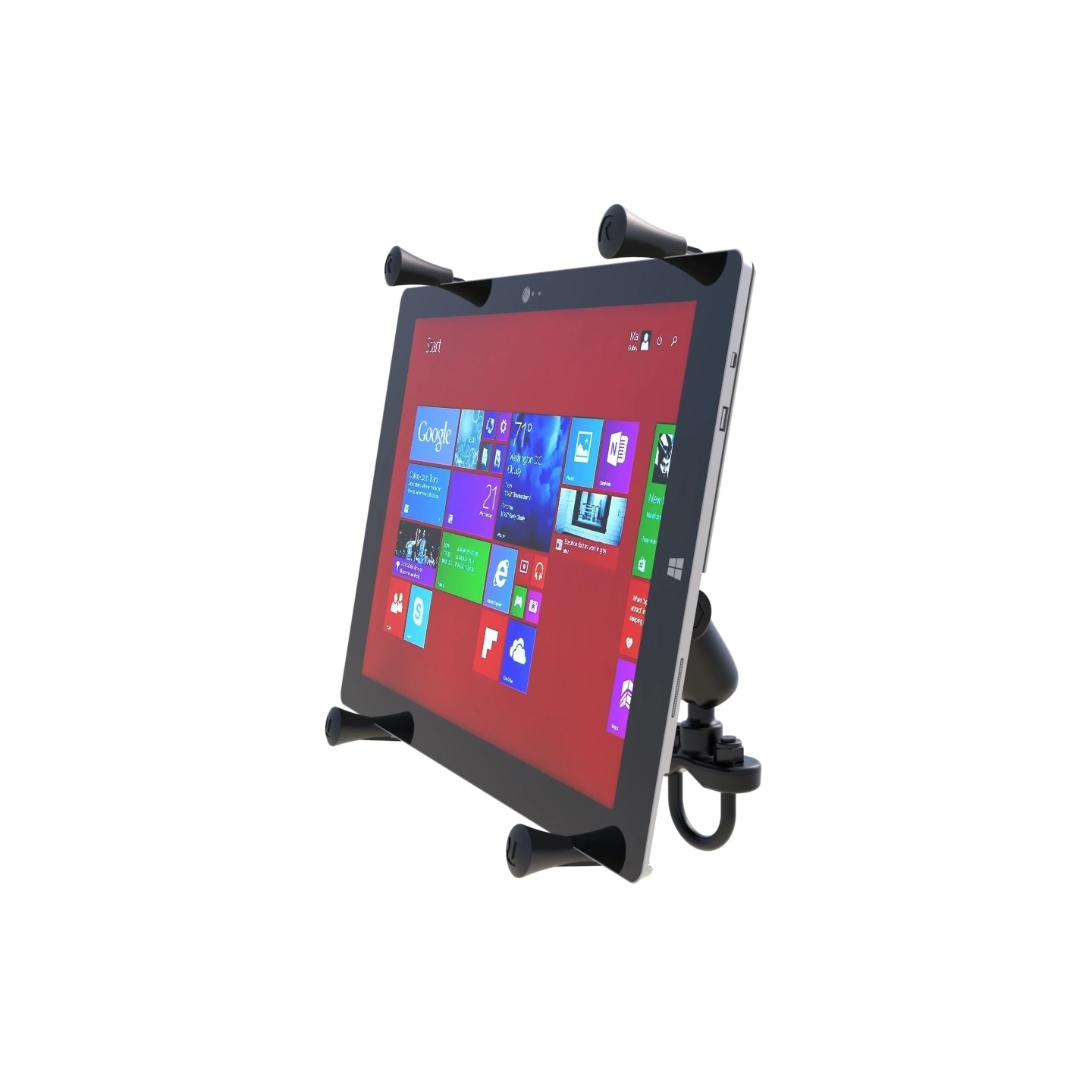 X-Grip handlebar mount for tablets (12 inch) - (1 inch), screw clamp, centre connecting arm