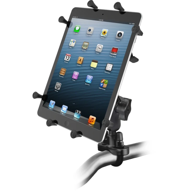 X-Grip handlebar mount for tablets (10 inch) - (1 inch), screw clamp, centre connecting arm